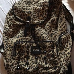 Pink leopard/cheetah backpack